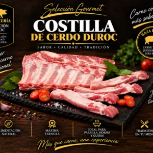 Costillas de Cerdo Duroc (Bandeja de 1kg, pieza entera o troceada)