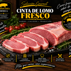 Cinta de Lomo Fresco (Bandeja de 1 kg, pieza entera o fileteada)