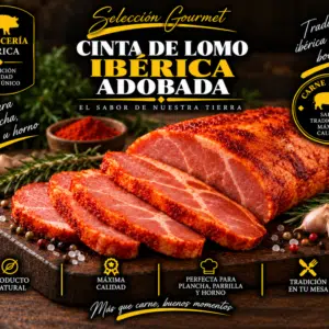 Cinta de Lomo Ibérico Adobado (Bandeja 1 kg)