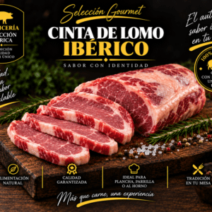 Cinta de Lomo Ibérico (Bandeja 1 kg, pieza entera o fileteada)