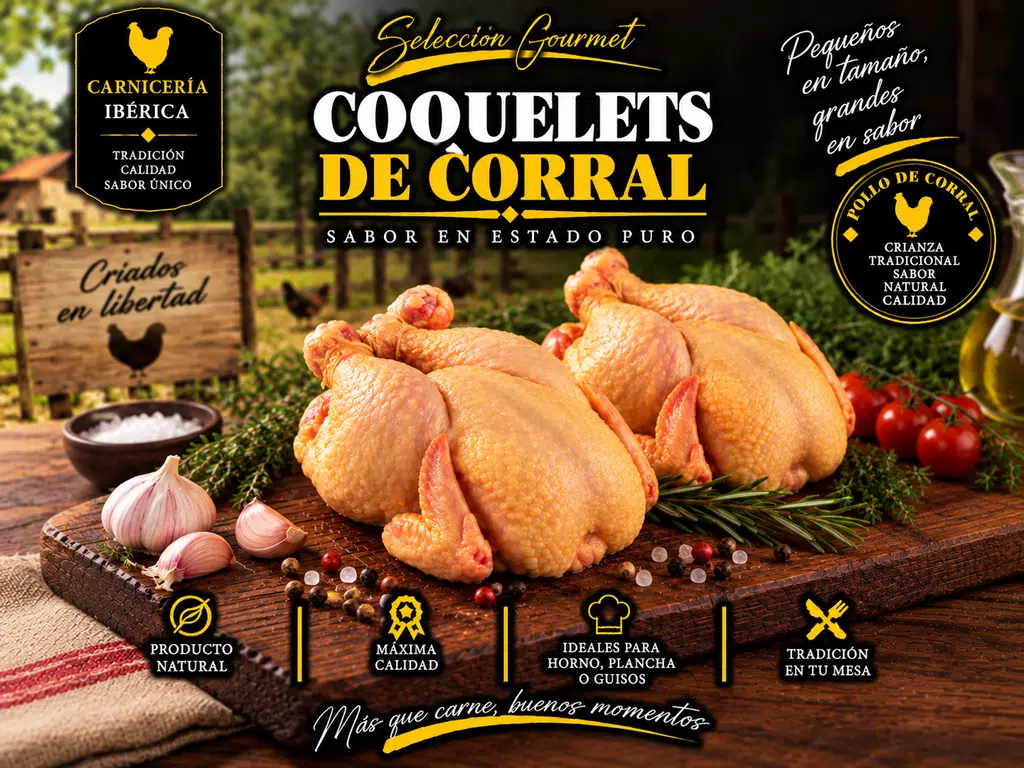 Coquelet de corral (Envase individual, piezas 550-600 gr) Coquelet de corral (Envase individual, piezas 550-600 gr)