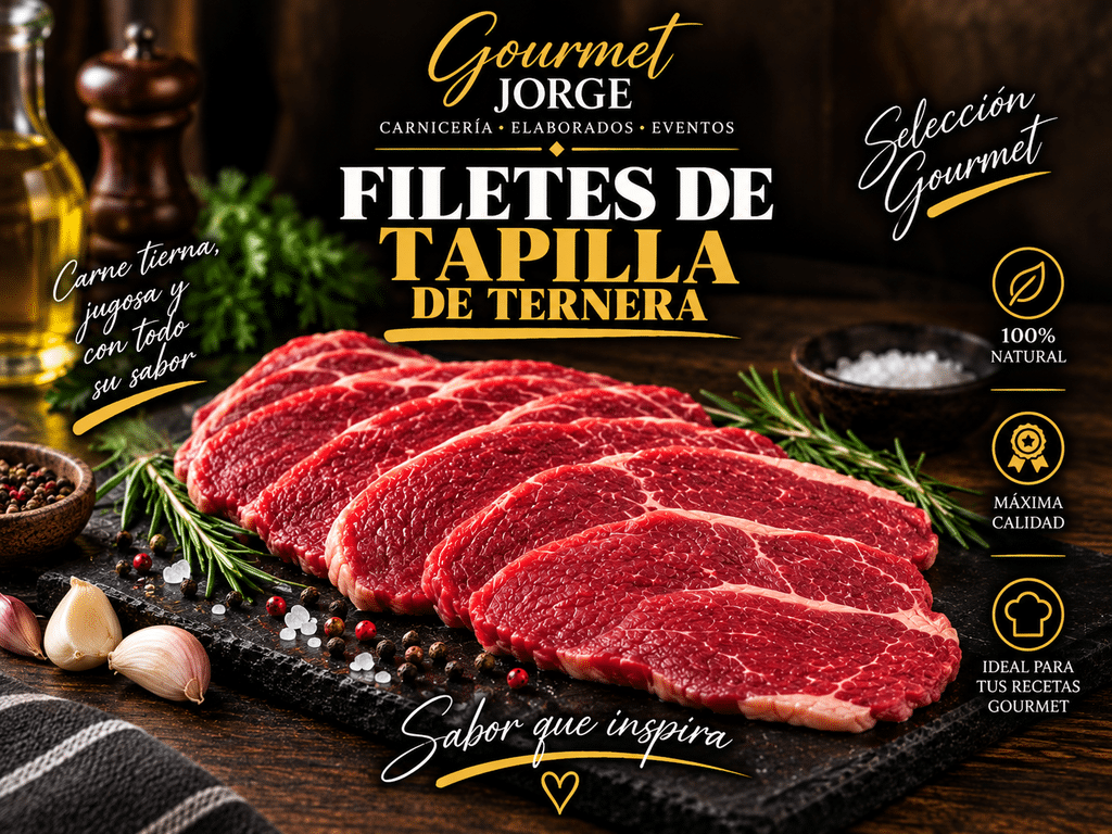 Filetes de tapilla de ternera (Bandeja de 1 kg) Filetes de tapilla de ternera (Bandeja de 1 kg)