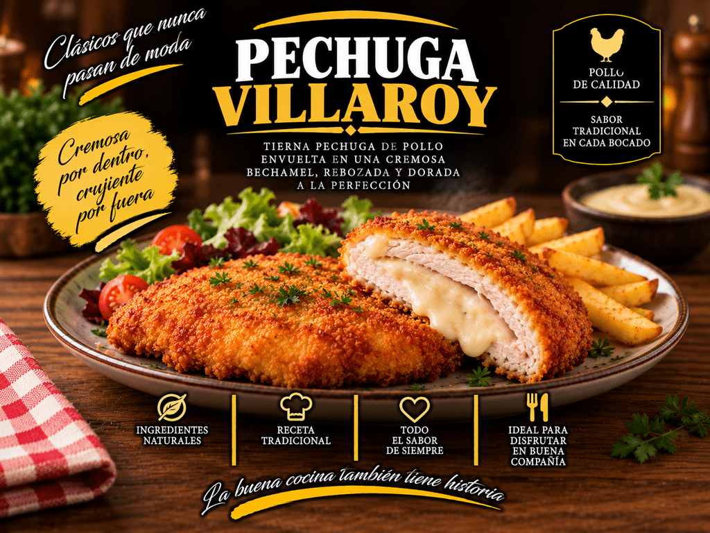 Chicken breasts Villeroy style (1 kg trays) Chicken breasts Villeroy style (1 kg trays)