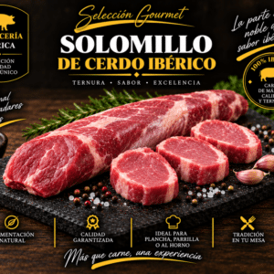 Solomillo de Cerdo Ibérico (Bandeja de 1kg, pieza entera o fileteada)